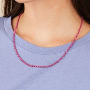 Alex and Ani Magenta Ball Chain Necklace